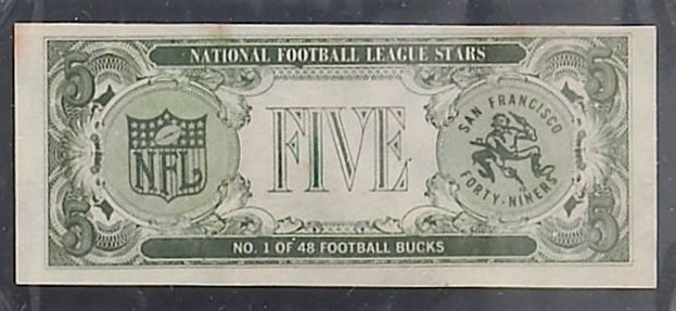 1962 Topps Football Bucks Five